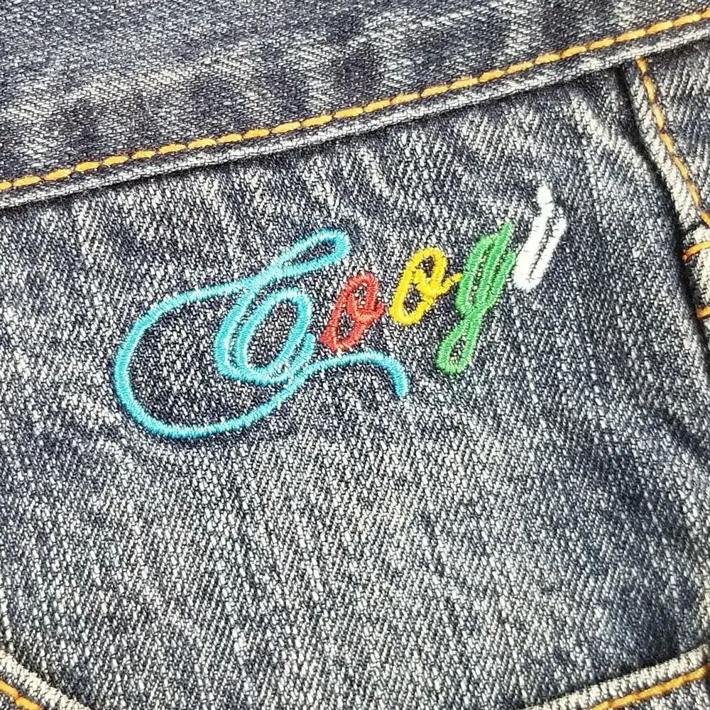 Coogi Jeans Mens 36x34 Blue Denim Embroidered Dragon Back Pocket Baggy Hip‎ Hop